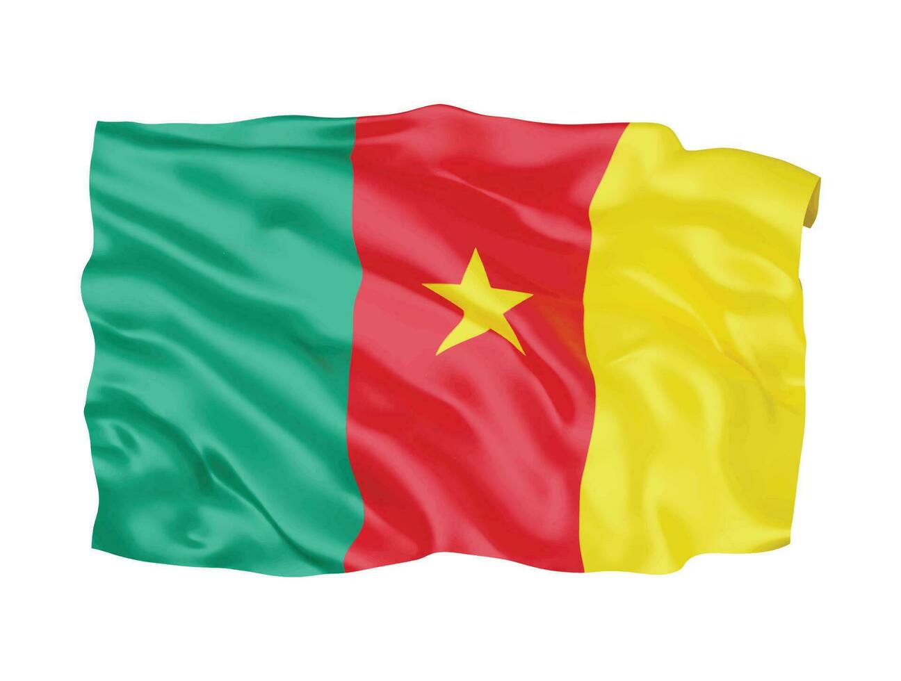 3d cameroon flagga nationell tecken symbol vektor