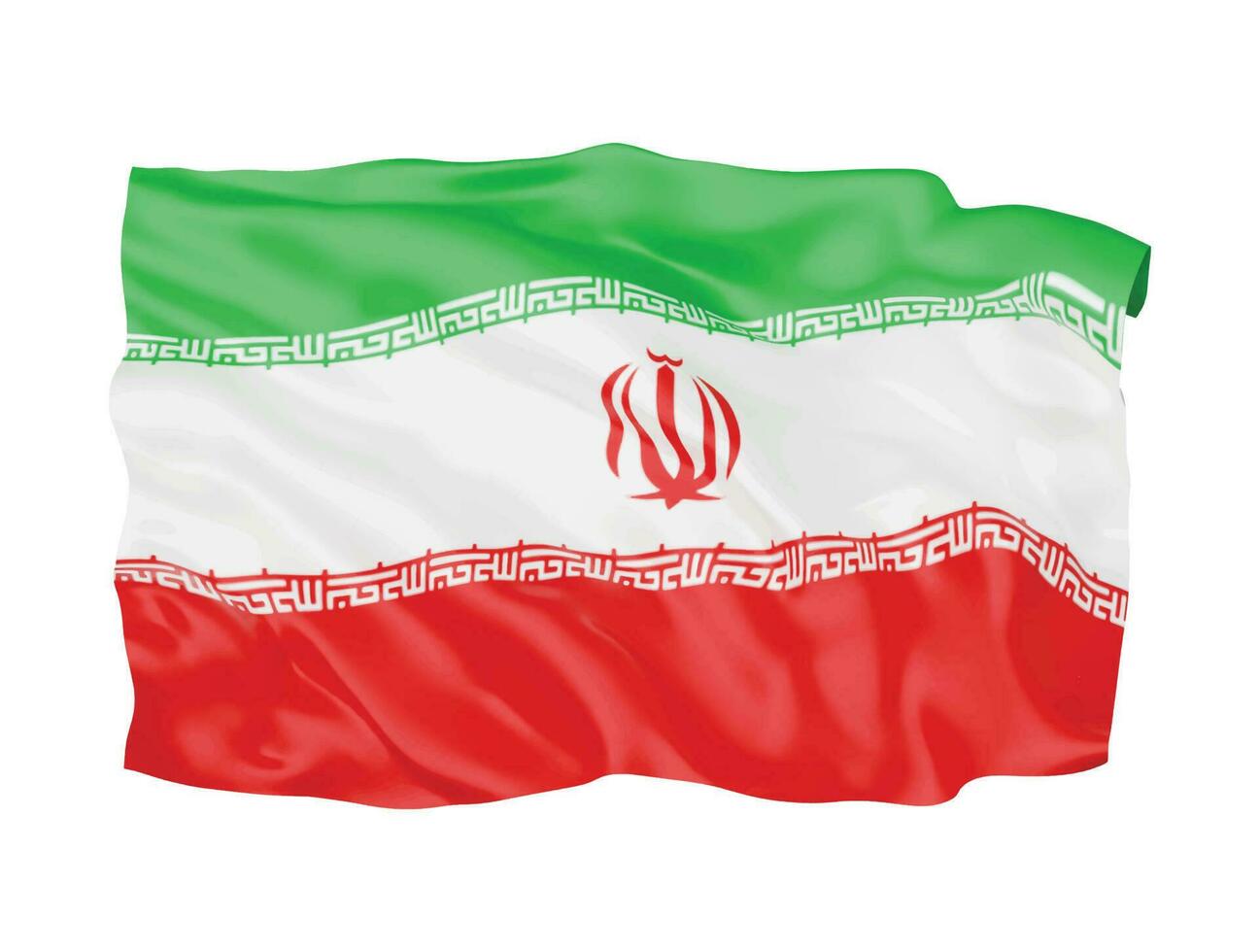 3d iran flagga nationell tecken symbol vektor