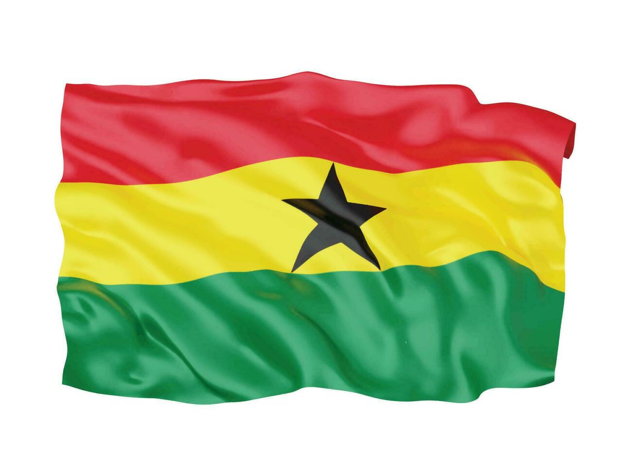 3D-Ghana-Flagge nationales Zeichensymbol vektor
