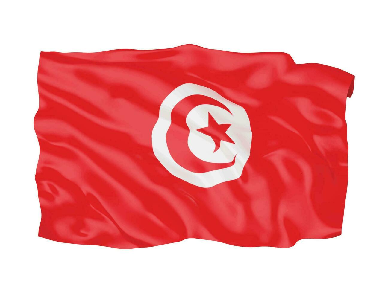 3d tunisien flagga nationell tecken symbol vektor