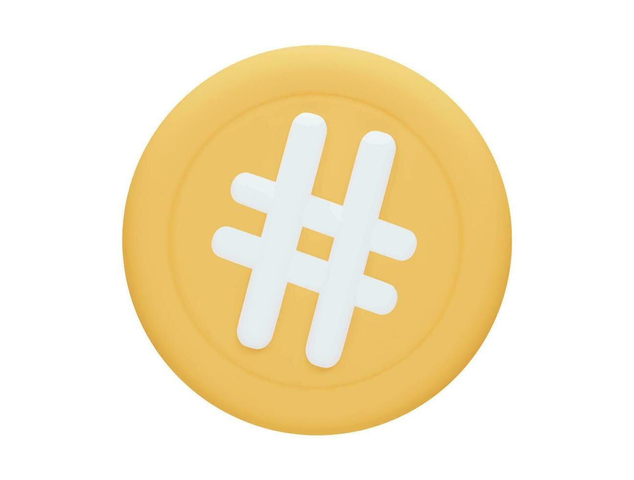 hashtag mark med 3d vektor ikon tecknad serie minimal stil