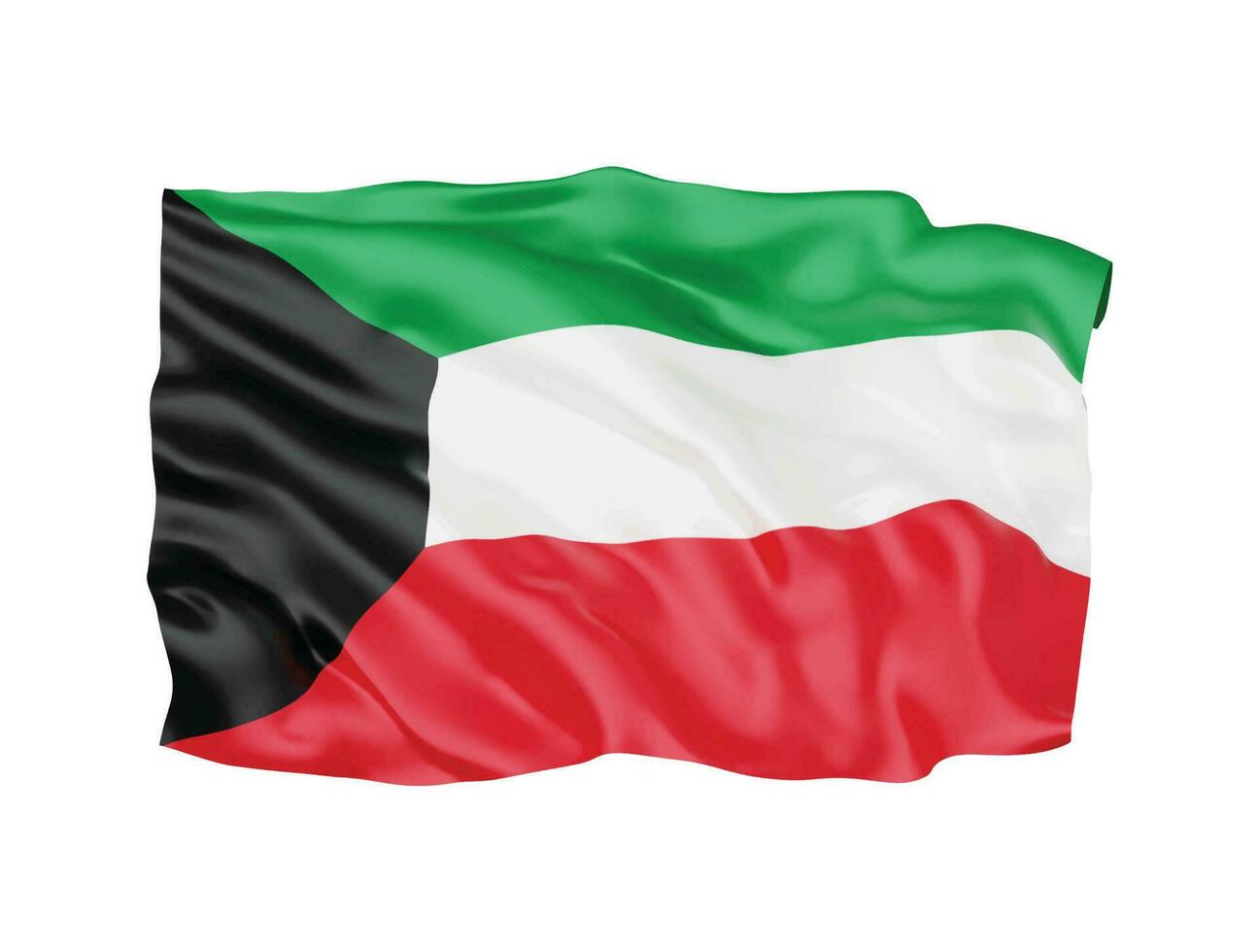 3d kuwait flagga nationell tecken symbol vektor