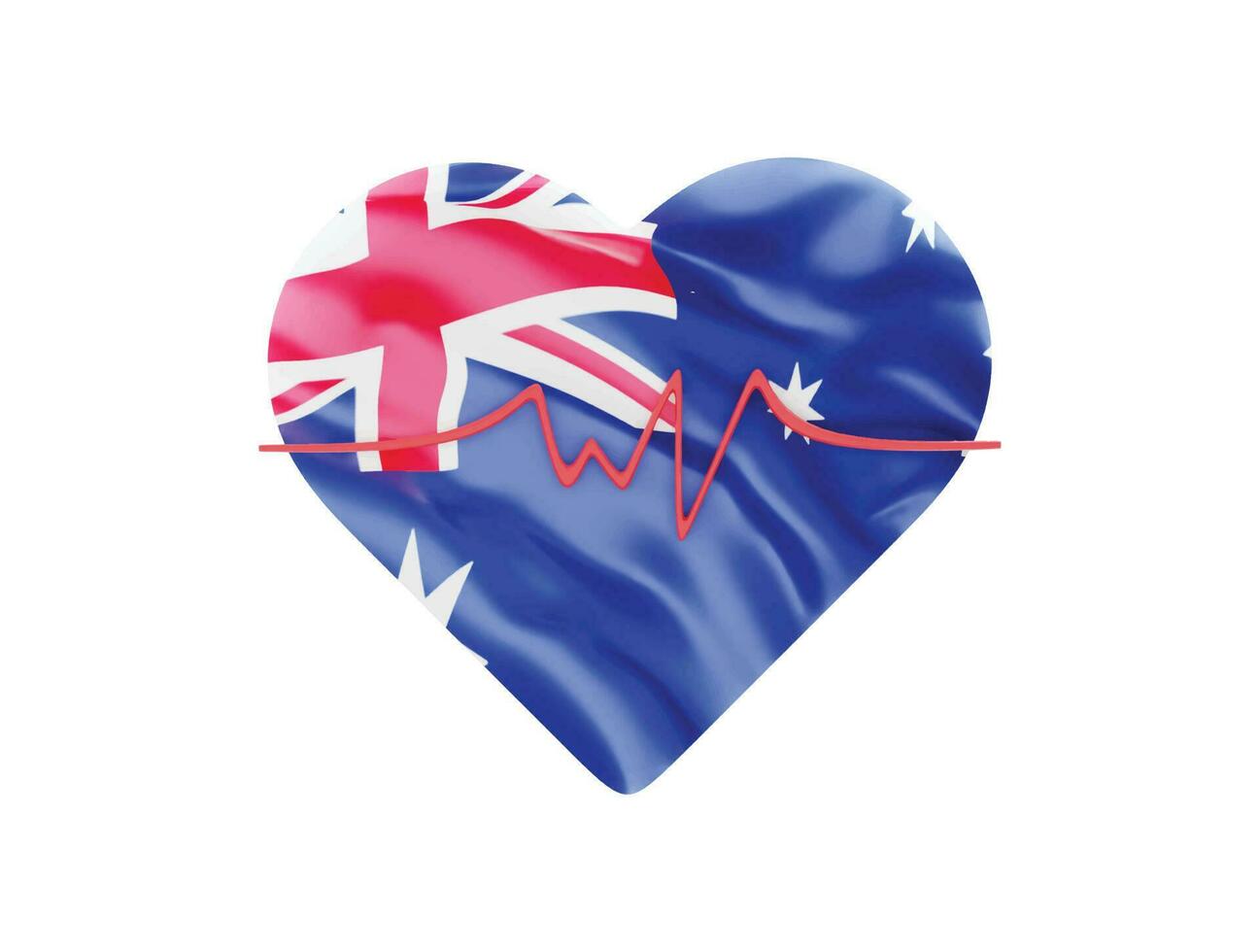 australien-flagge mit liebessymbol internationales nationales zeichensymbol vektor