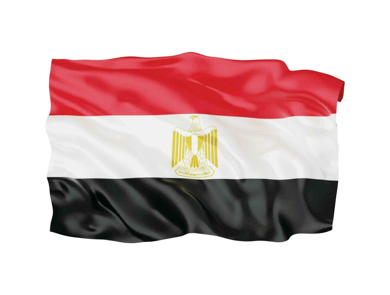 3D-Ägypten-Flagge nationales Zeichensymbol vektor