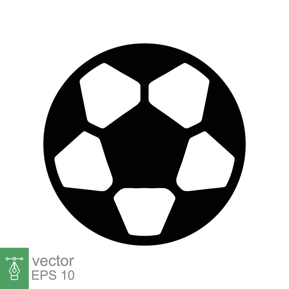 Fußball-Symbol. einfacher flacher Stil. Fußball, schwarzer runder Ball, Fünfeckmuster, Kreis, Sechseck, Sportkonzept. Vektor-Illustration isoliert auf weißem Hintergrund. Folge 10. vektor