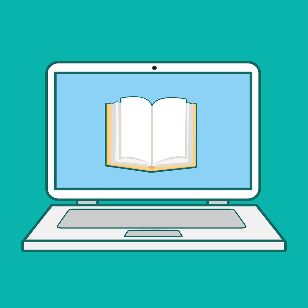 E-Learning-Laptop-Konzept Gliederungssymbol vektor