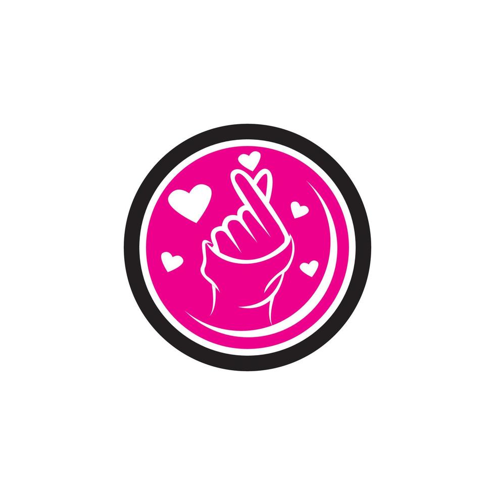 mini jag kärlek du hand ,koreanska hjärta finger jag kärlek du tecken ikon vektor linje konst illustration klistermärke design social media