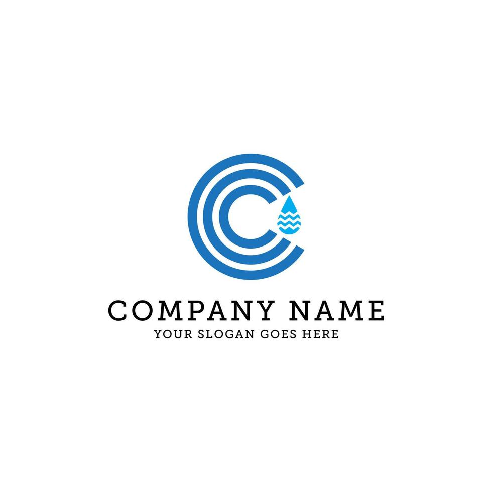 Natürliches Wasser-Logo-Vorlage, c-Brief-Logo-Design, es ist gut für Ihr Unternehmen, Unternehmen vektor