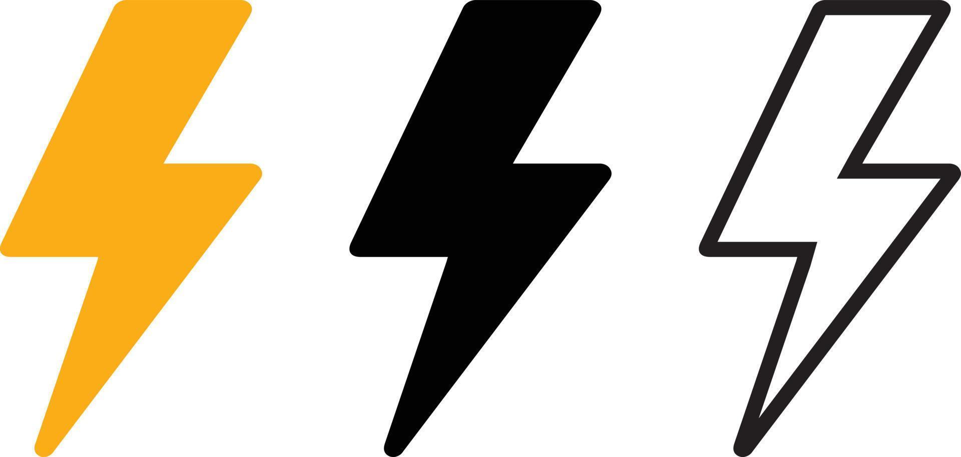 blixt ikoner samling. bult logotyp. elektrisk symboler. elektrisk blixt- vektor