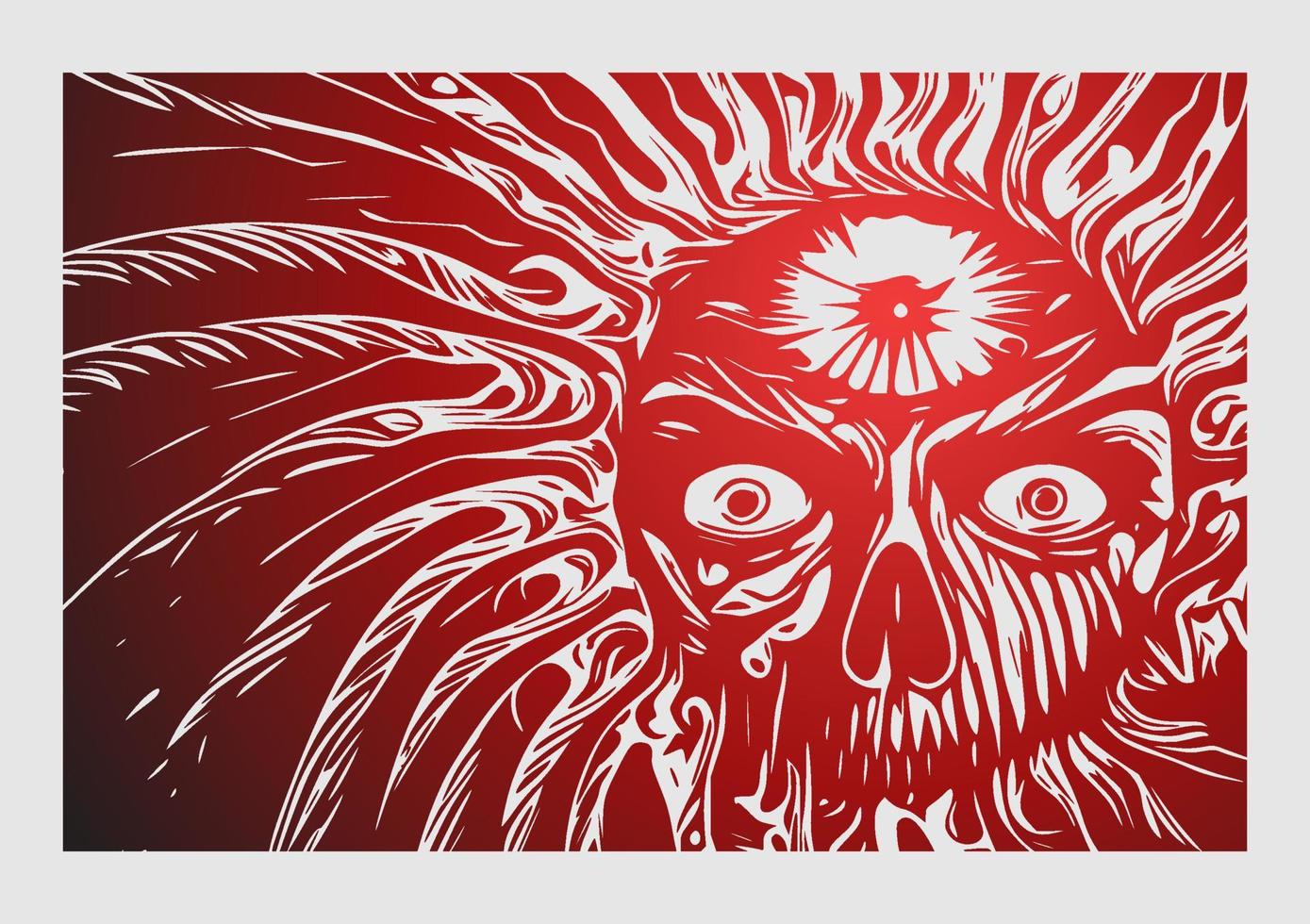 psychedelischer Horror grafischer Illustrationsvektorkunsthintergrund vektor