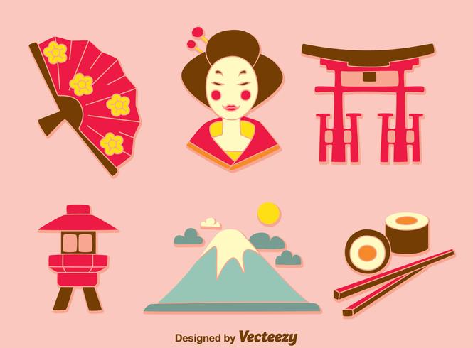Japansk kulturelementvektor vektor