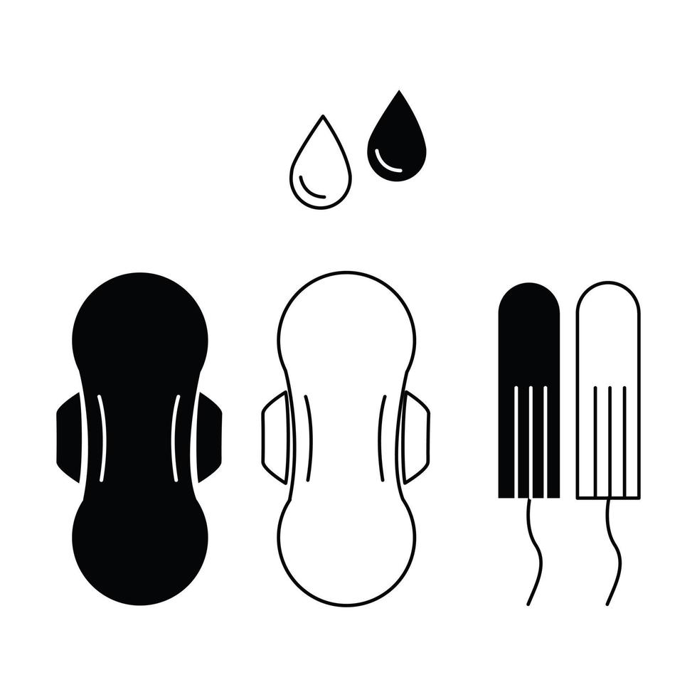 feminin hygien sanitär vaddera tamponger hälsa Produkter ikon tecken symbol design vektor