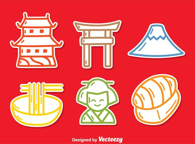 Japansk kultur ikoner vektor