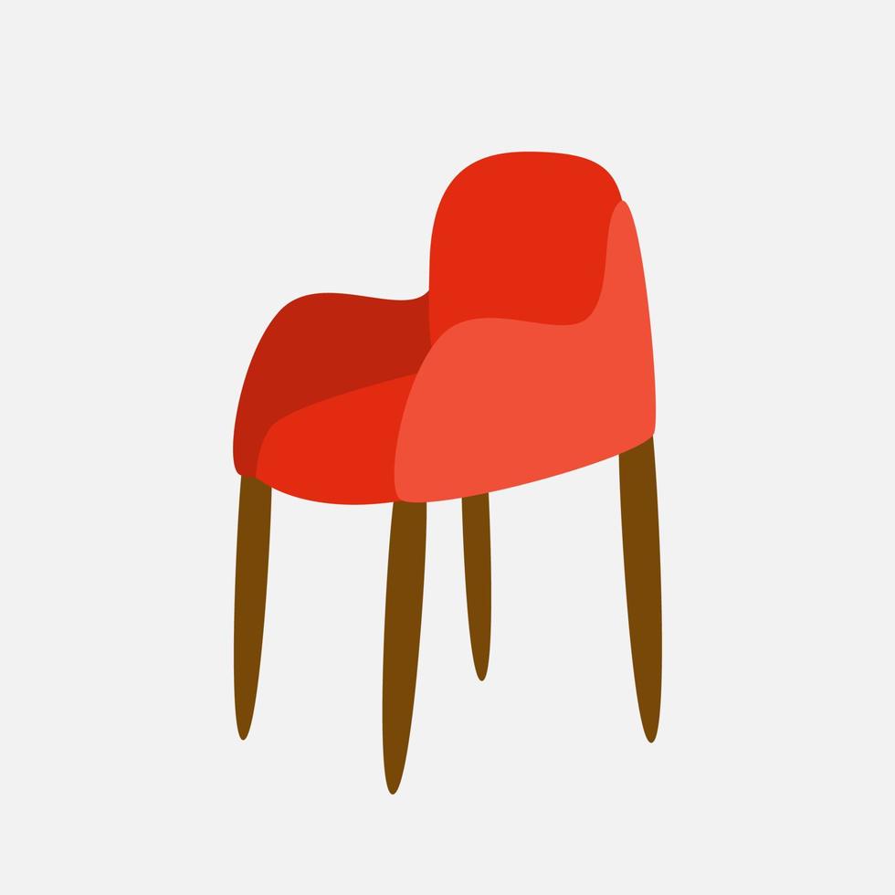 niedliche rote stuhlclipart-vektorillustration für designdekorationen. möbelthemaillustration. vektor
