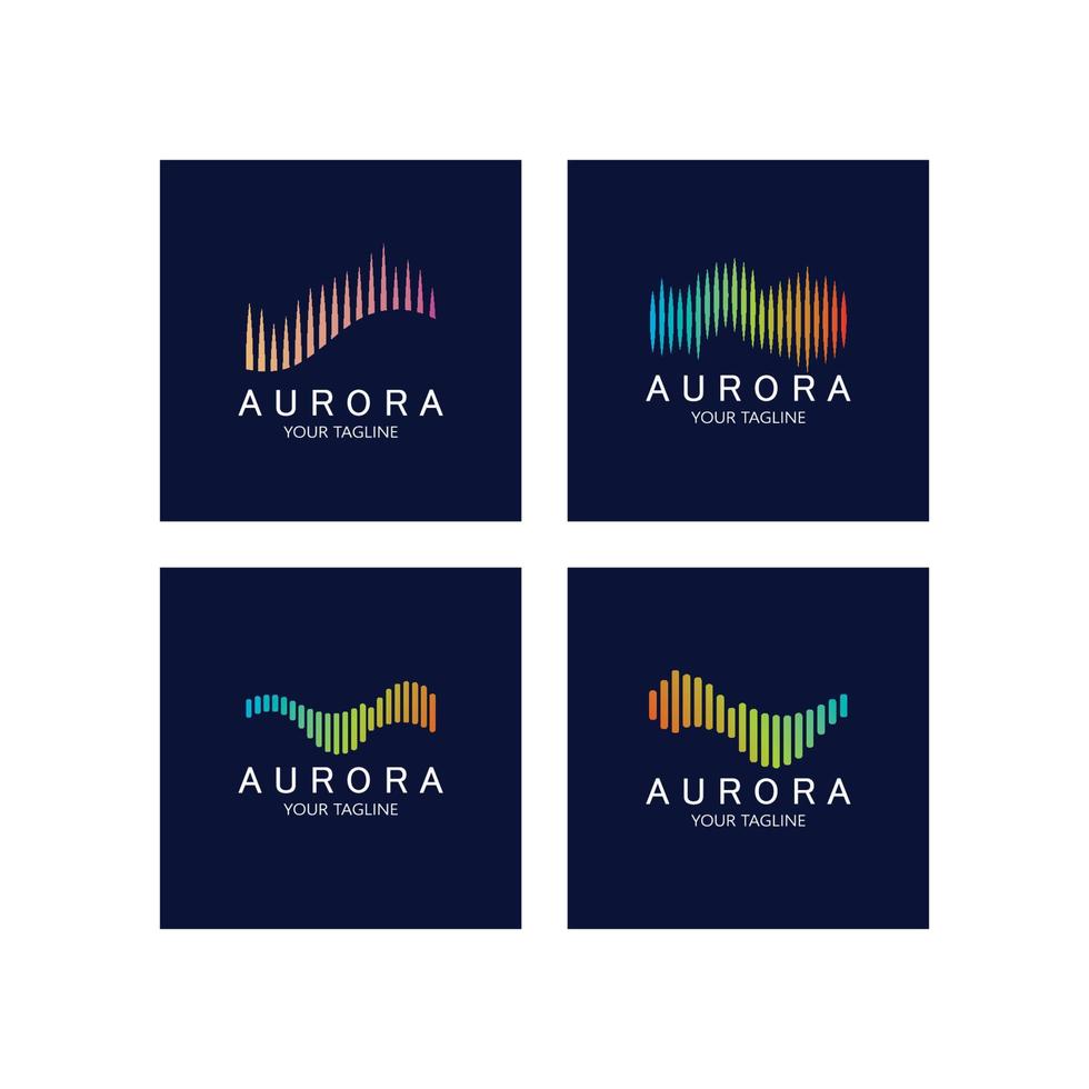 aurora-logo-design-ikonen-illustrations-vektorschablone vektor