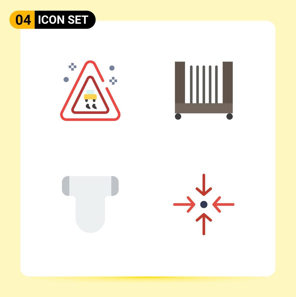 uppsättning av 4 modern ui ikoner symboler tecken för signal- pampers säng bebis kollaps redigerbar vektor design element