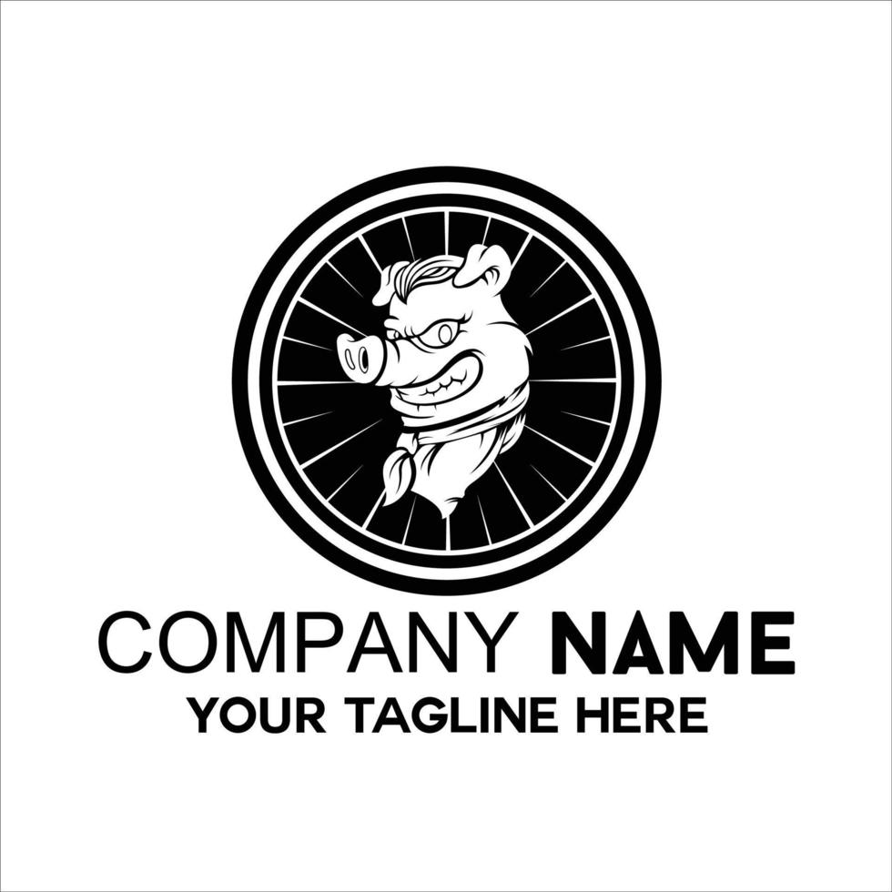 gris huvud tecknad serie logotyp med bakgrund vektor