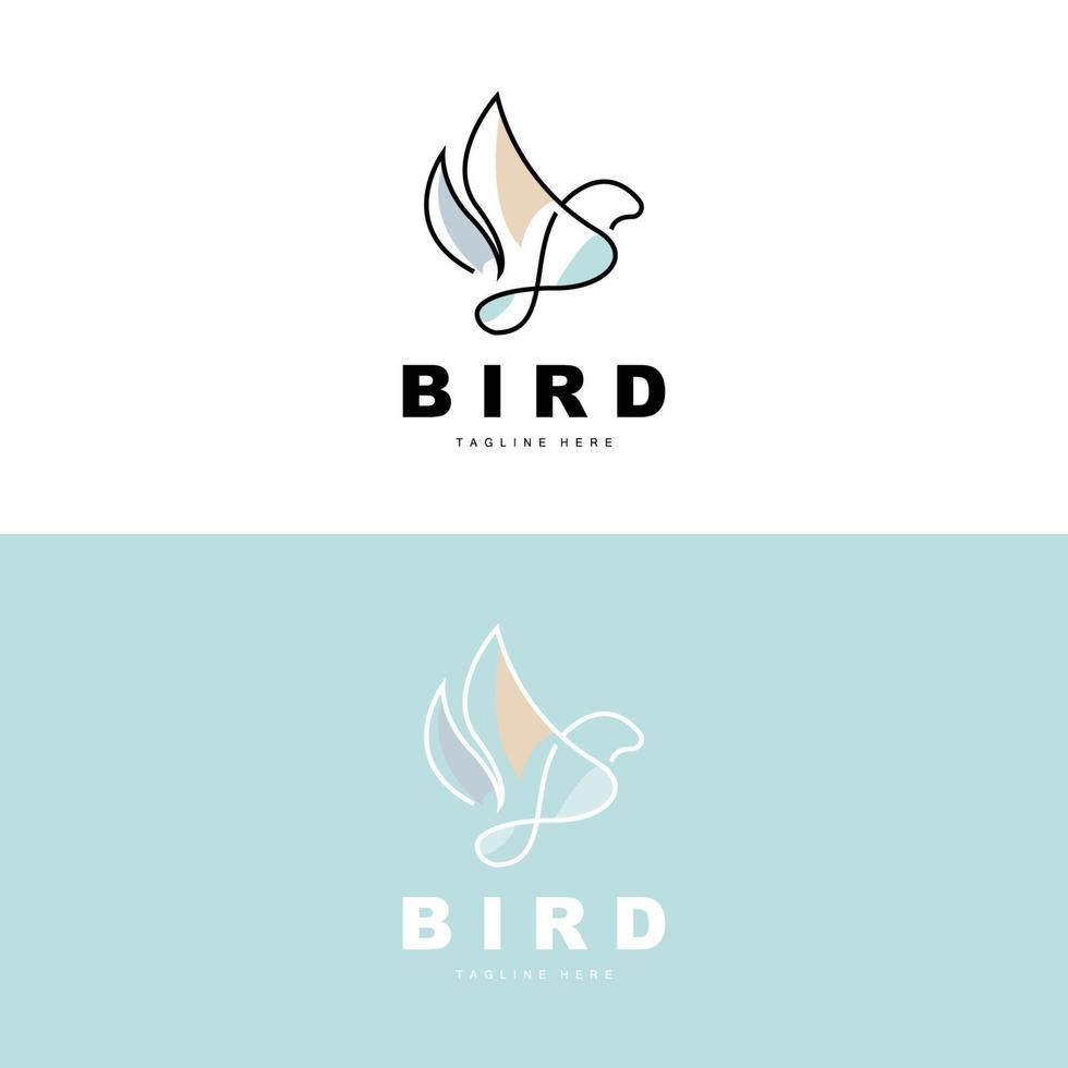 Vogellogo, Vogelflügelvektor, minimalistisches Design, für Produktbranding, Vorlagensymbolillustration vektor