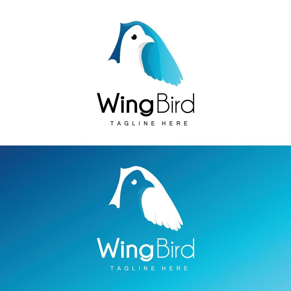 Vogellogo, Vogelflügelvektor, minimalistisches Design, für Produktbranding, Vorlagensymbolillustration vektor