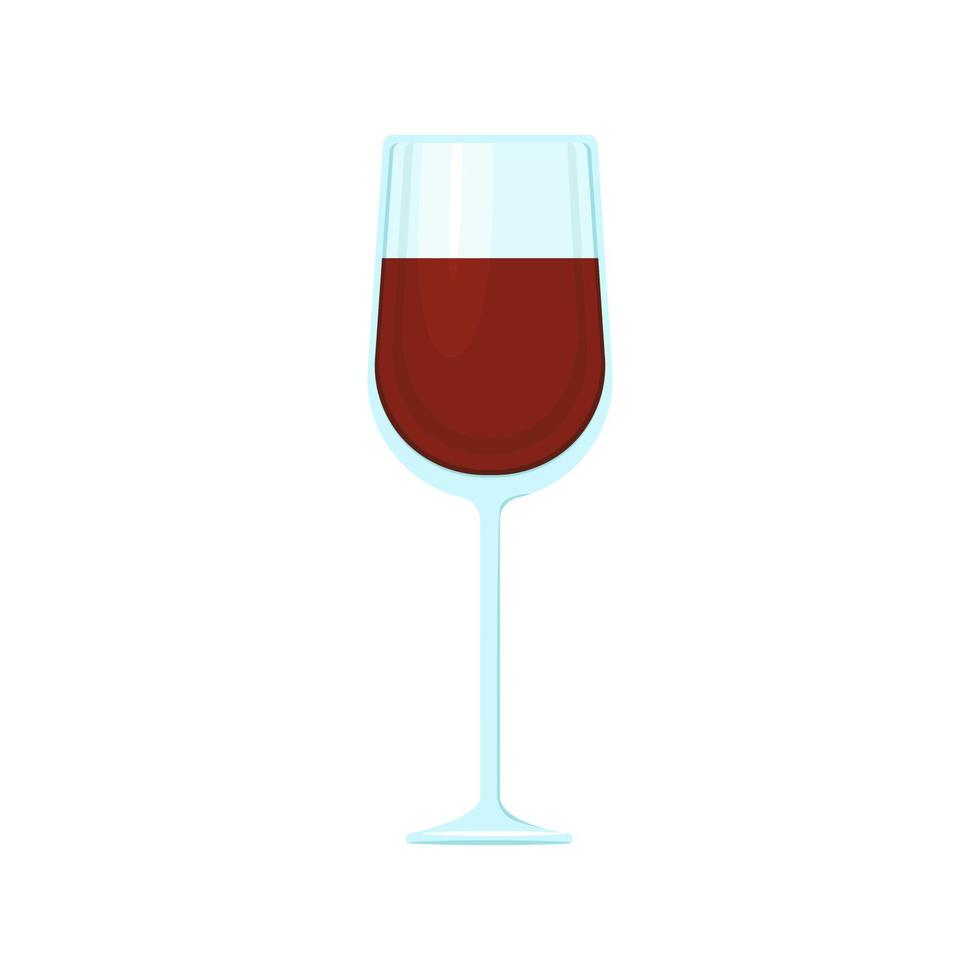 en glas av röd vin. vektor objekt på en vit bakgrund, isolera.