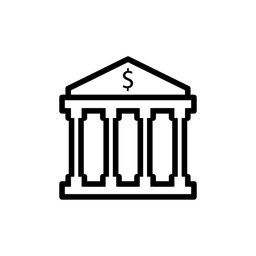 Bank-Icon-Vektorzeichen und -symbol vektor