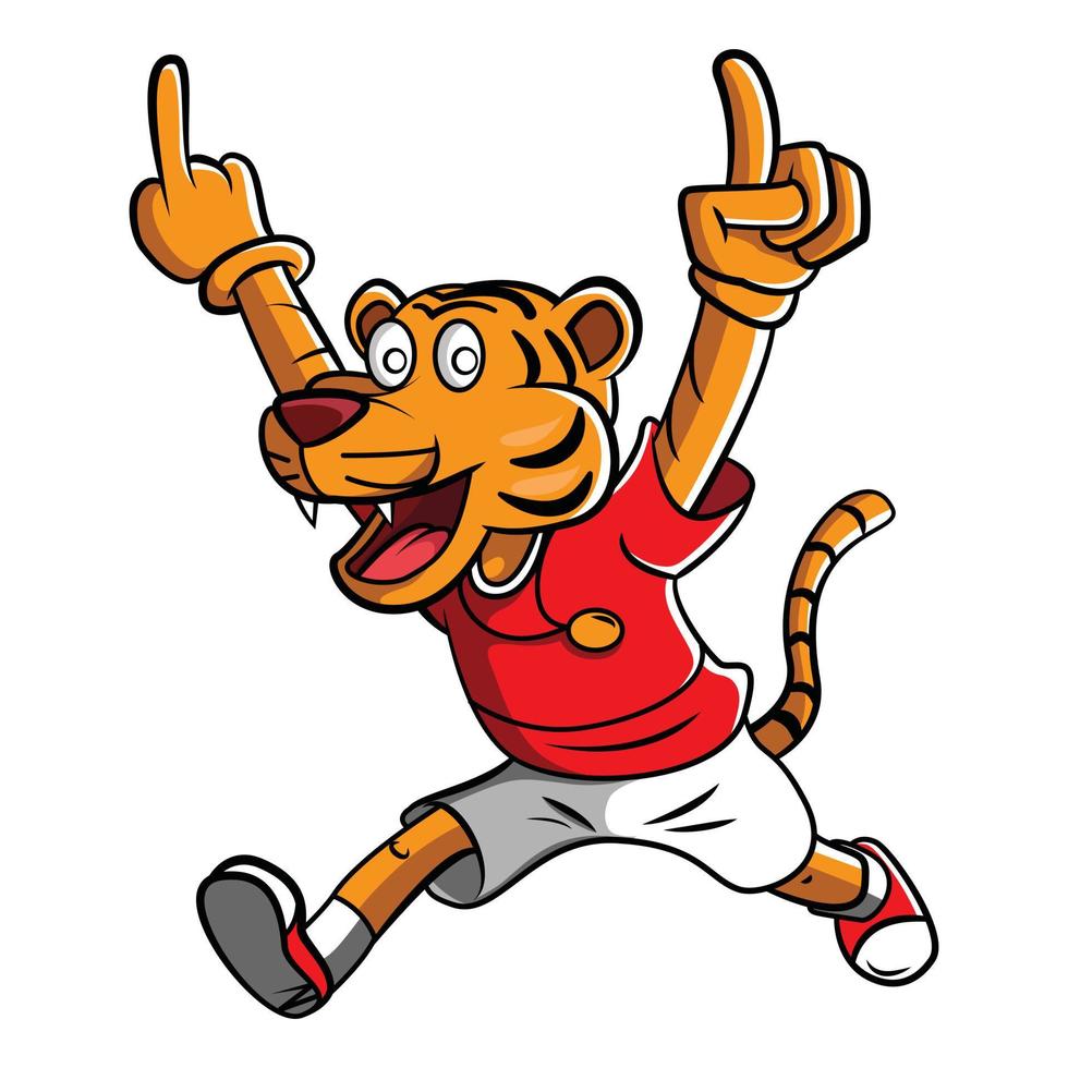 tiger fotboll maskot illustration vektor