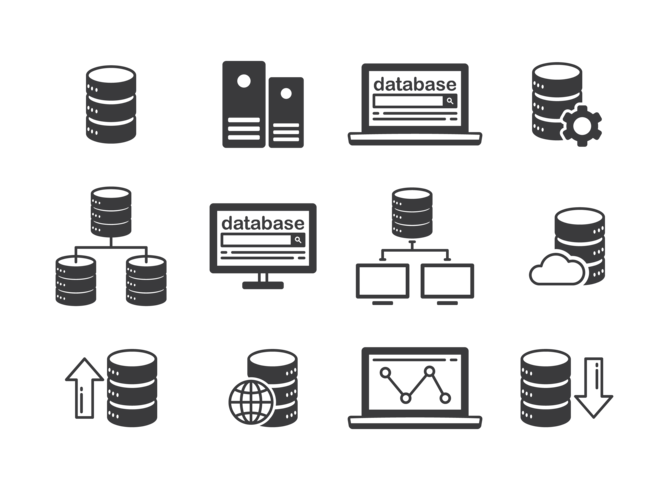 Datenbank-Icons Vektor