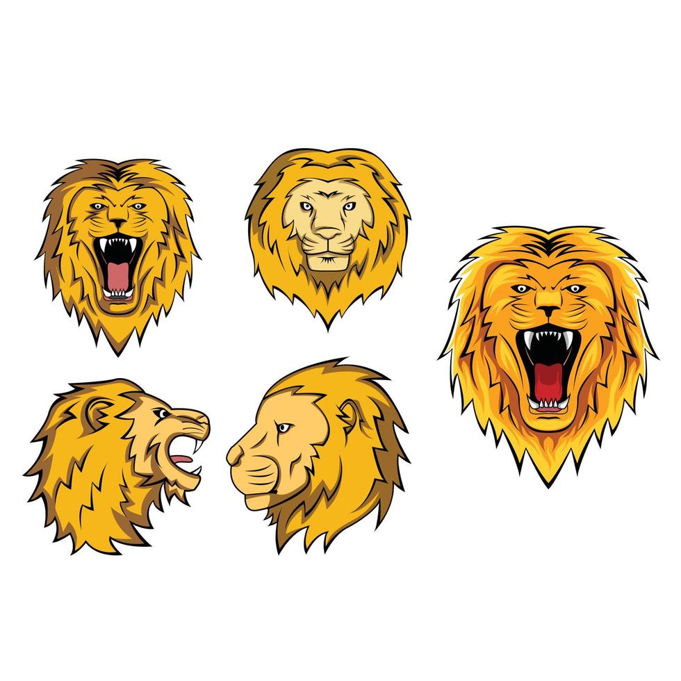 Design der Löwenkopfkollektion vektor