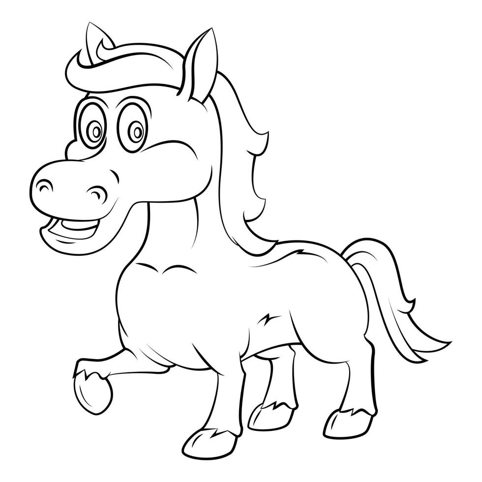 liten häst tecknad serie skiss vektor
