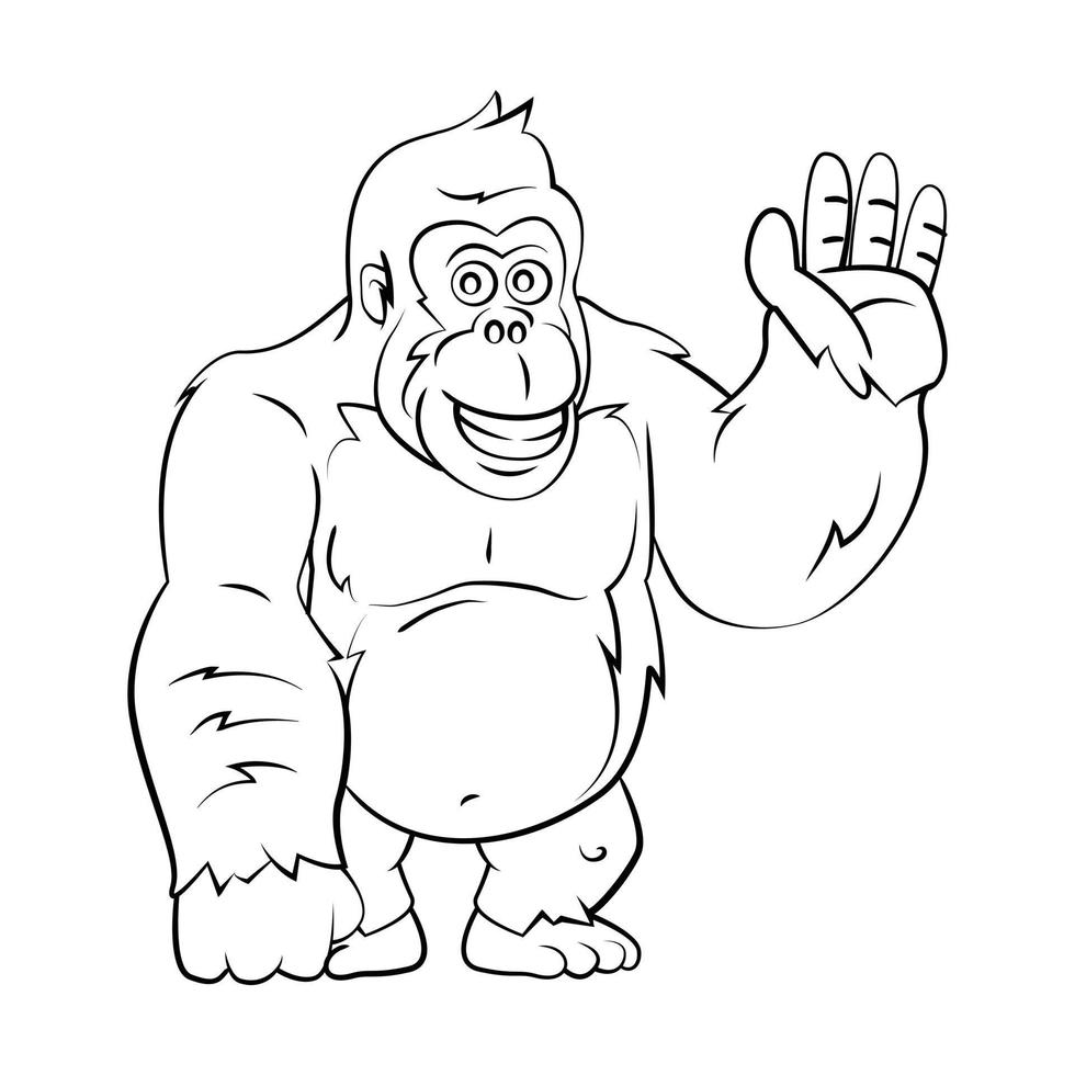 Gorilla-Tierskizzen-Animation vektor