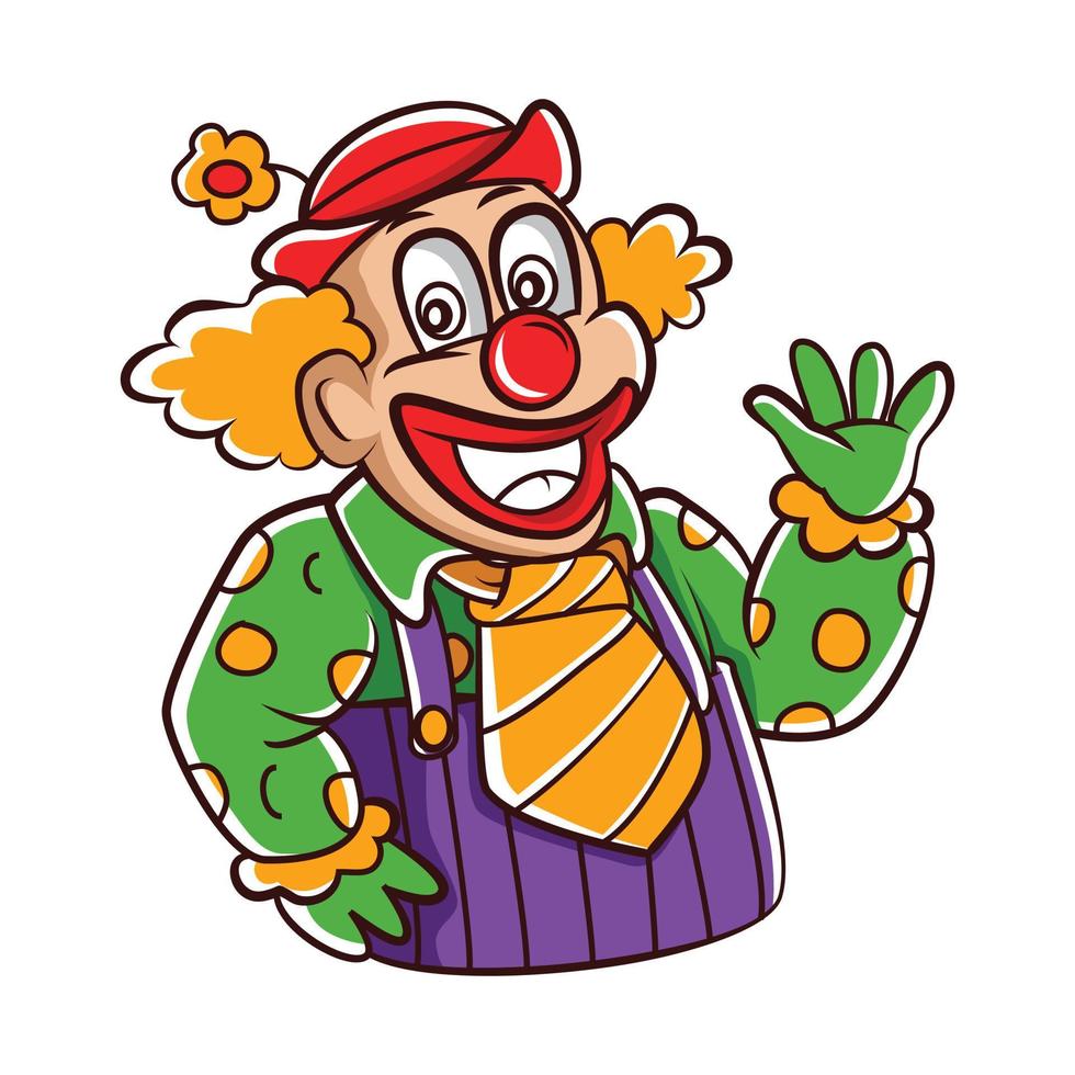 Clown-Cartoon-Illustration vektor