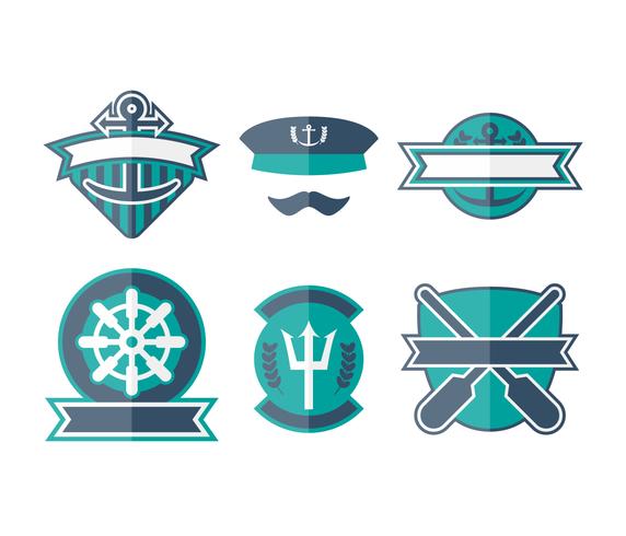 Gratis Unika Seaman Badge Vektorer