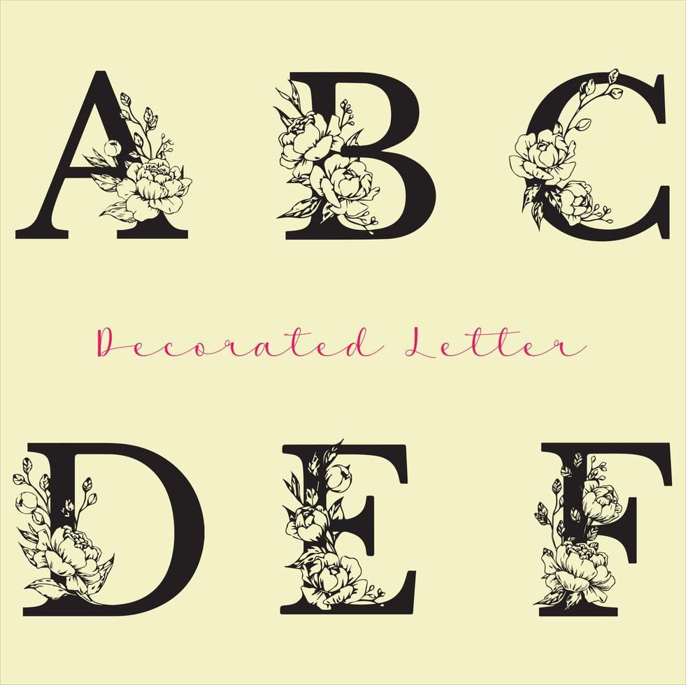 florales dekoratives alphabet. ABC mit Blumen. vektor