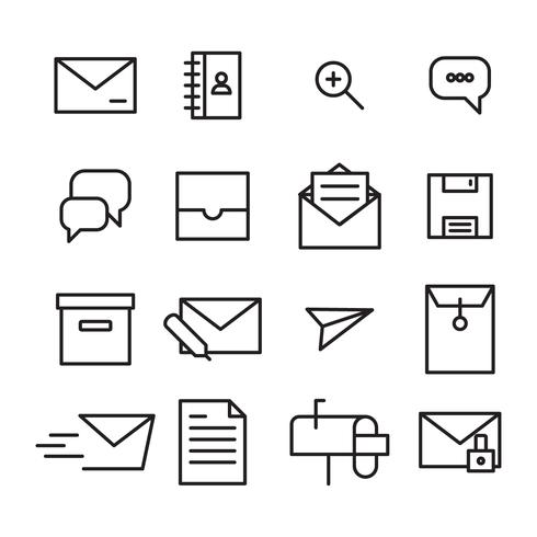 Set von Kontakt-Icons vektor