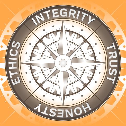 Corporate Integrity Compass Sign Konzept vektor