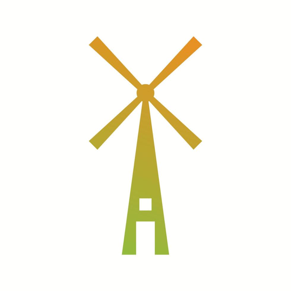 einzigartiges Windmühlen-Vektor-Glyphen-Symbol vektor