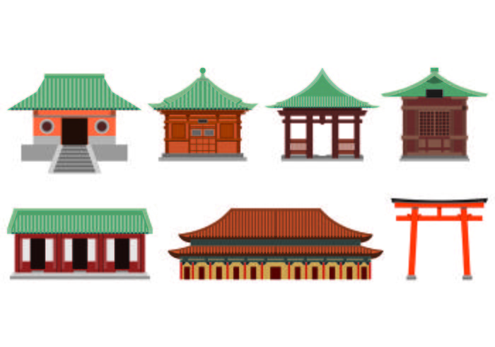 Set of Shrine Icon vektor