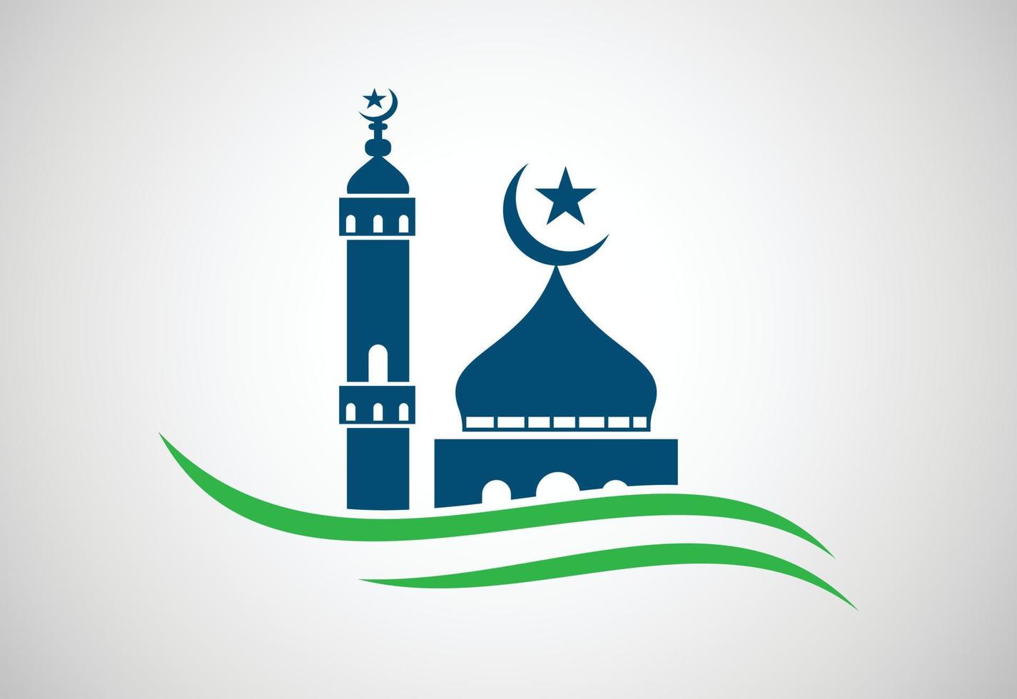 Moschee-Logo-Design, islamische Logo-Vorlage, Vektorillustration. vektor