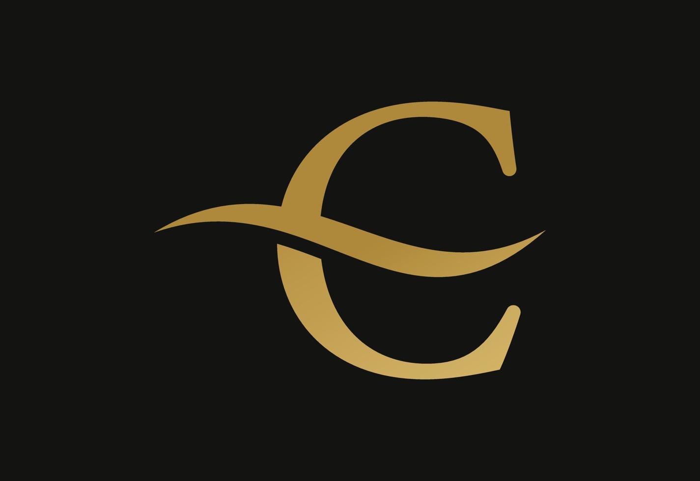 c-Brief-Logo-Design, mit Swoosh, Vektor-Design-Konzept vektor