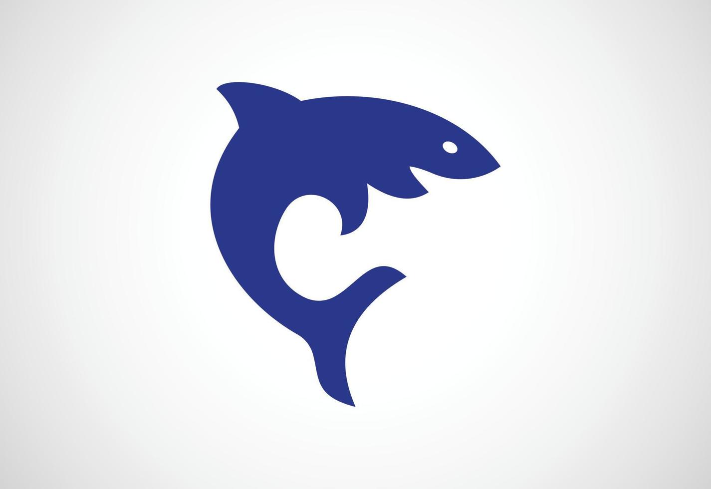 stiliserade fisk haj logotyp design, vektor illustration