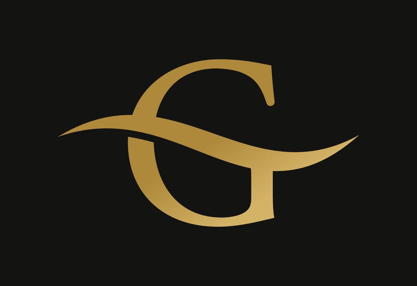 g-Brief-Logo-Design, mit Swoosh, Vektor-Design-Konzept vektor