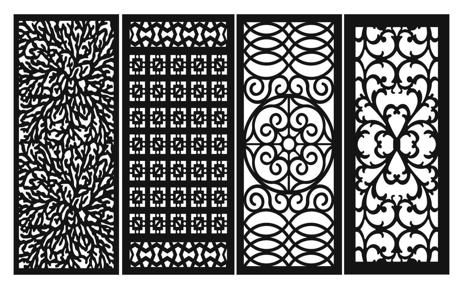 dekorative Blumenmuster, geometrische Vorlage für CNC-Laserschneiden vektor