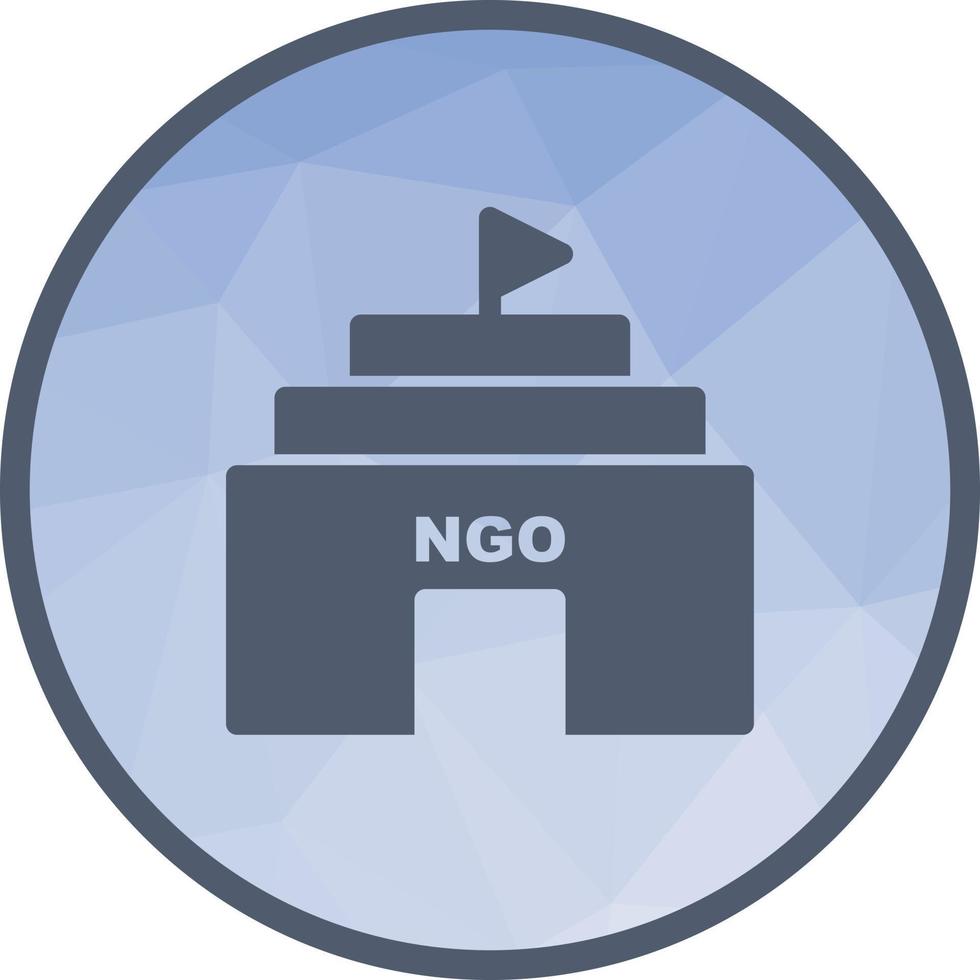 NGO-Gebäude Low-Poly-Hintergrundsymbol vektor