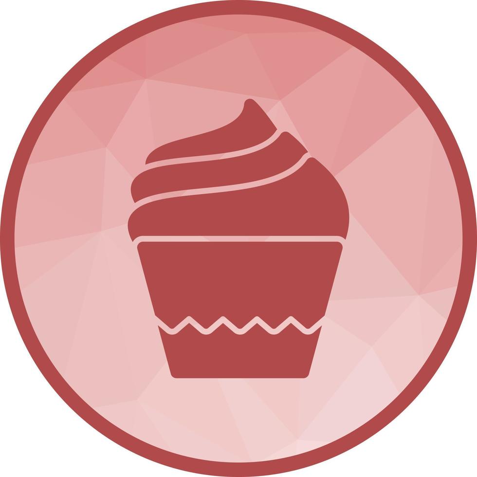 Creme-Muffin Low-Poly-Hintergrund-Symbol vektor