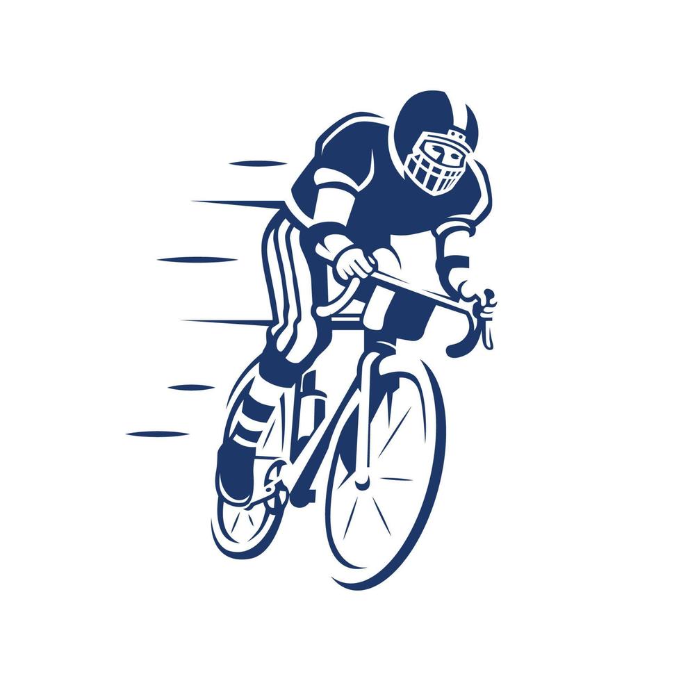 amerikan fotboll på cykel emblem logotyp vektor