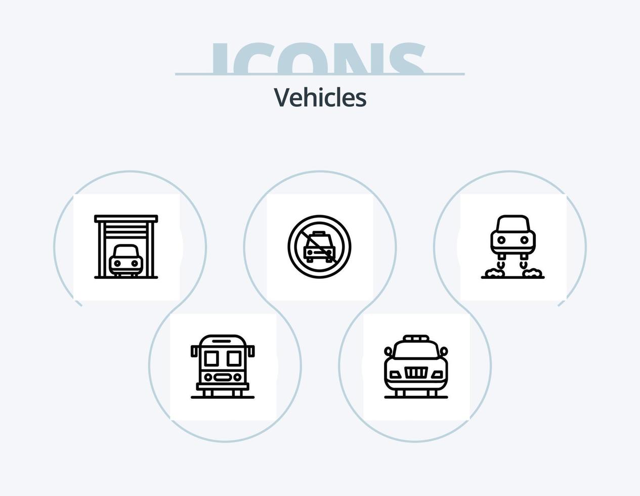 Fahrzeuge Linie Icon Pack 5 Icon Design. . . Transport. Herz. Wagen vektor