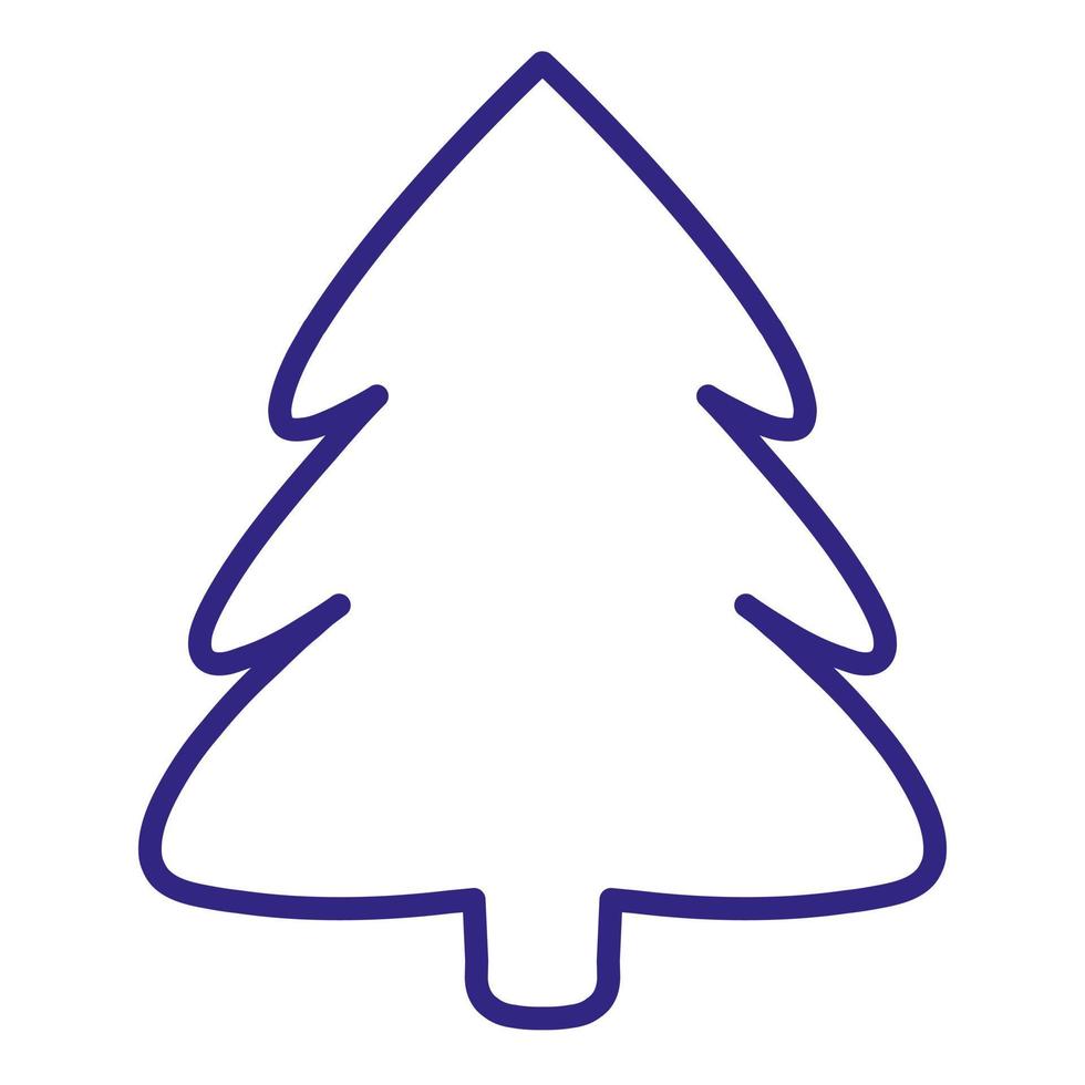klotter ikon jul träd, tall träd, linjär ikon, hand teckning vektor