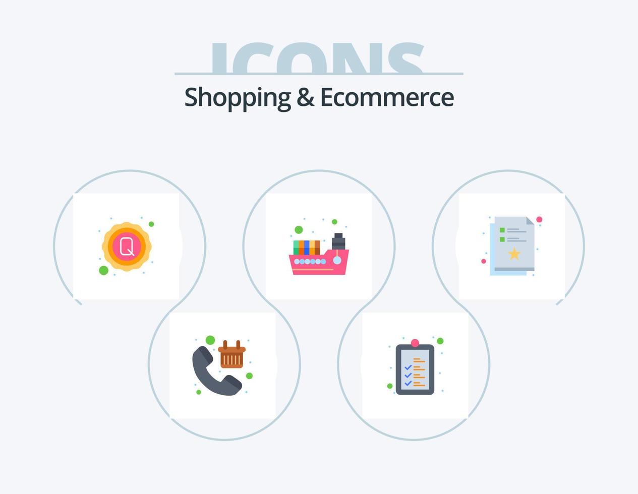 Shopping und E-Commerce Flat Icon Pack 5 Icon Design. Zeit. Meer. Versand. an. Schild vektor