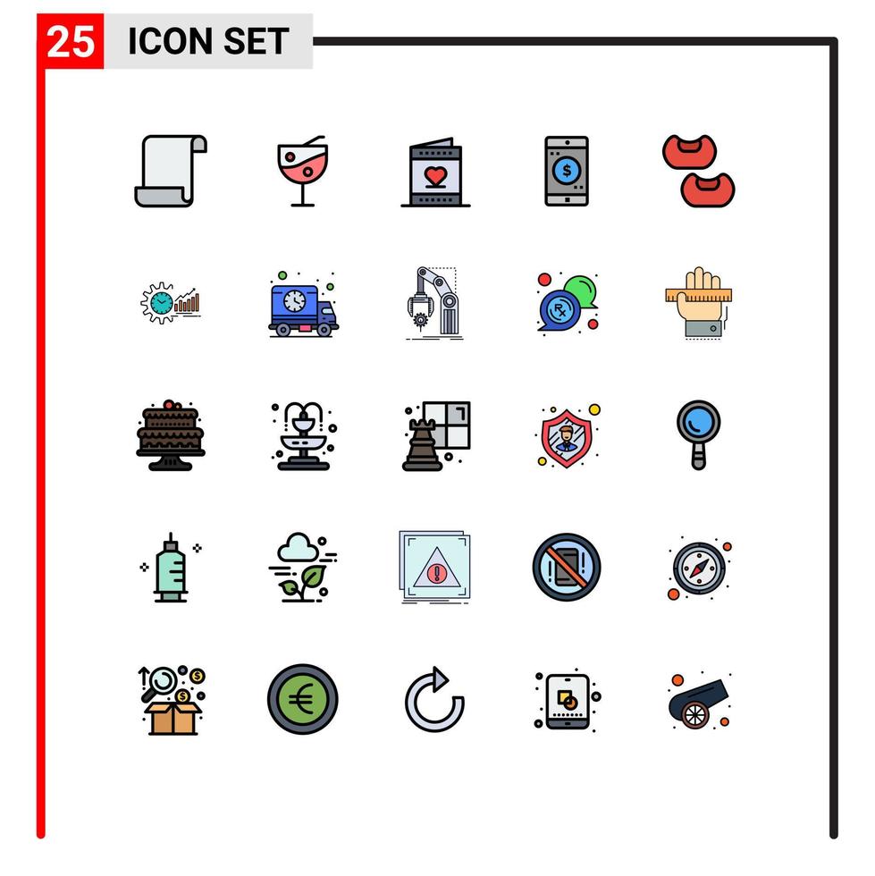 25 kreativ ikoner modern tecken och symboler av Diagram böna hjärta dollar mobil redigerbar vektor design element
