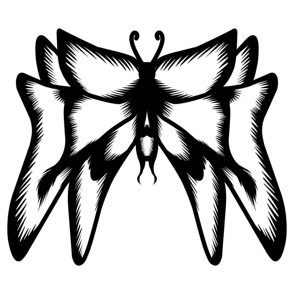 Schmetterling-Silhouette-Symbol. Vektor-Illustration. perfekt für Logos, Symbole, Tattoos, Aufkleber und mehr vektor